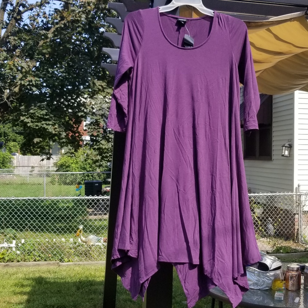 NWT-TORRID PLUM 3/4 SLEEVE DRESS